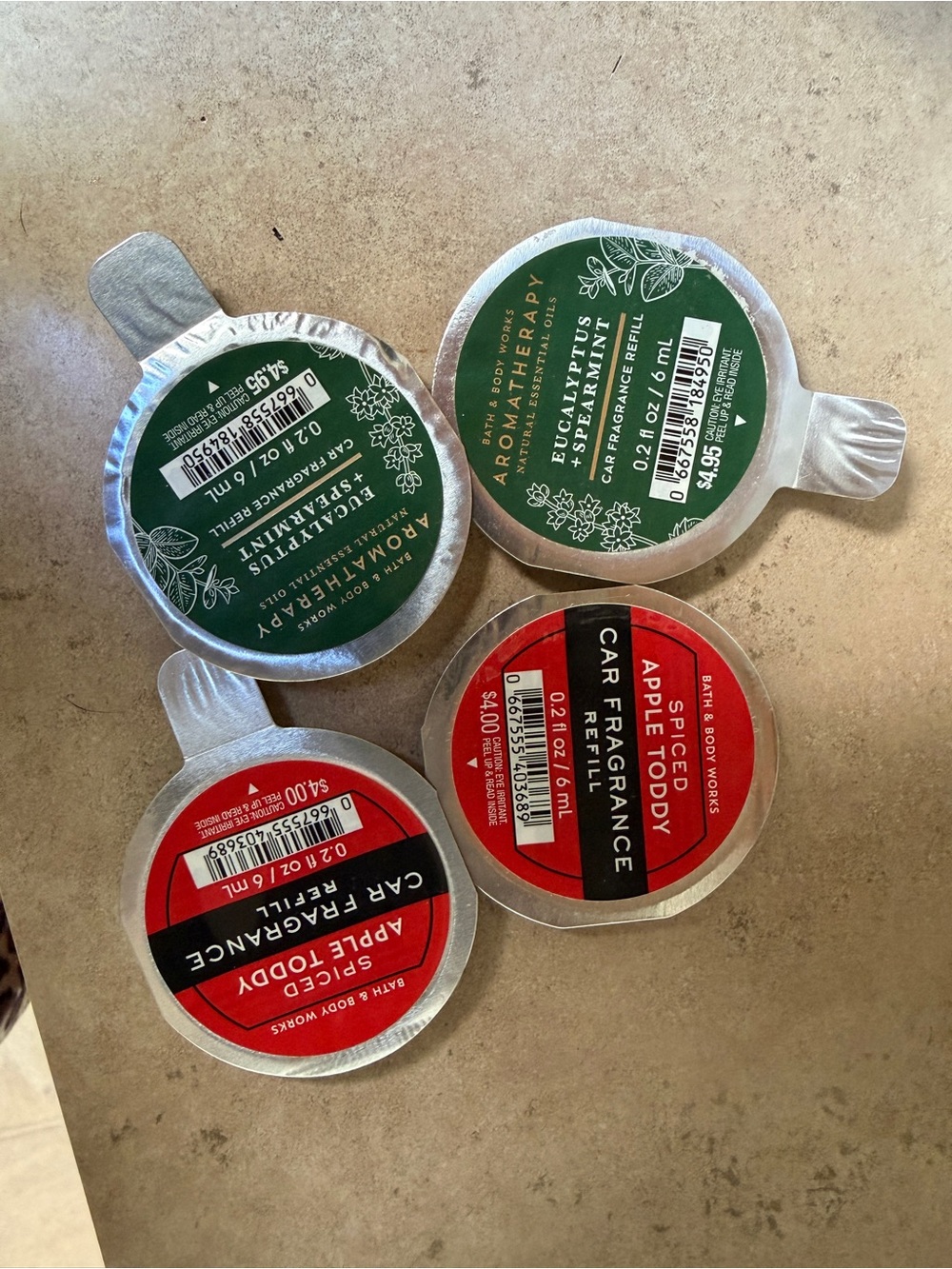 Bath & body works car fragrance refill Spices apple Toddy eucalyptus spearmint